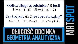 Długość odcinka  geometria analityczna [upl. by Nilahs]