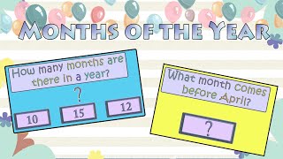 Months of the Year  Quiz Activity Game for Kids [upl. by Nit]