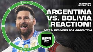 Messi is delivering at the HIGHEST LEVEL for Argentina 😤 Reacting to 60 win over Bolivia  ESPN FC [upl. by Ivens698]