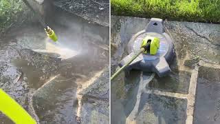 Watch It Work Ryobi 3000psi Electric Pressure Washer vs Stone Masonry Walkway [upl. by Harman]