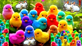 World Cute Chickens Colorful Chickens Rainbows Chickens Cute Ducks Cat Rabbit Cute Animals [upl. by Kentiga]