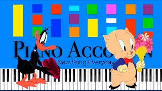 The Looney Tunes Show  Chintzy Slow EASY Medium 4K Piano Tutorial [upl. by Telracs242]