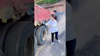 Truck unloading process of coarse gravel [upl. by Ayita728]