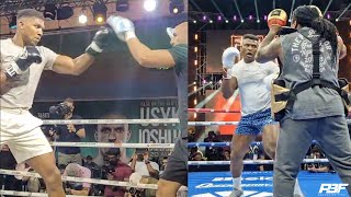 ANTHONY JOSHUA VS FRANCIS NGANNOU SIDEBYSIDE TRAINING FOOTAGE COMPARISON  WHO WINS [upl. by Ahen145]