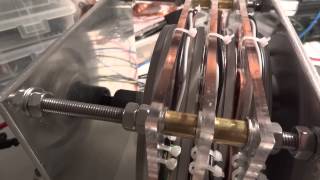 home made tripple stator axial flux motor first run at 1100 rpm [upl. by Leimaj]