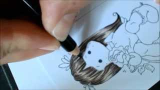 Faber Castell bruin haar inkleuren [upl. by Ashbey]