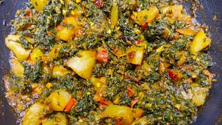 Dhabe style aloo palak sabzi new style main  Aloo palak recipe  easy amp tasty palak aloo recipe [upl. by Forest]