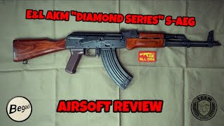 REVIEW EampL Emei Landarms AKM AK47 SAEG quotDiamond Seriesquot Airsoft TestReview deutschgerman [upl. by Oinotnanauj]