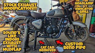 Loud BS6 Royal Enfield Classic 350 Reborn with Free Flow Bend amp Stock Exhaust Modification MxK [upl. by Eidnac956]