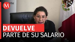 Lenia Batres devuelve parte de su salario a la Tesorería de la Federación [upl. by Rhody616]