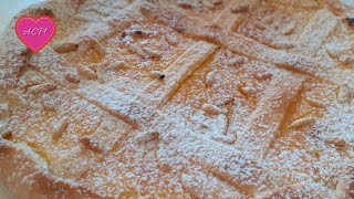 Torta della nonna con pasta frolla pronta ricetta facile e veloce con ricotta [upl. by Nauqet]