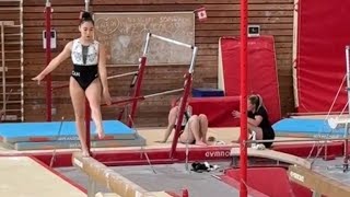 Aurelie Tran 🇨🇦  Balance Beam  PreOlympic Training in France  July 20th 2024 [upl. by Nilok]