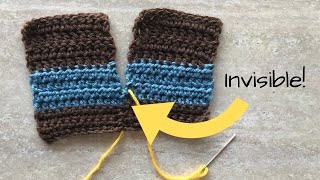 How to Use the Mattress Stitch for Side Seams  Crochet Tutorial [upl. by Jermain]