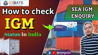 How to Check IGM status in India  how to check igm details on icegate  Sea IGM Enquiry [upl. by Serolod]