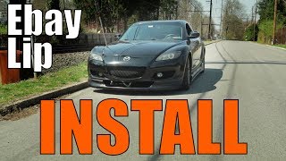 Mazda RX8 80 eBay Front Lip Install [upl. by Akihc]