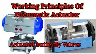 Working Principle of Pneumatic Actuator and actuated butterfly valve [upl. by Alethia]