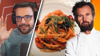 REACTION agli Spaghetti 🍝 al pomodoro di CARLO CRACCO 🌿 [upl. by Yellah566]