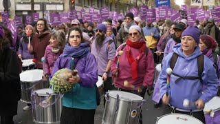 Manifestation à Paris contre les violences faites aux femmes  AFP Images [upl. by Nnairol174]