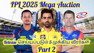 IPL retention 2025  top 5 probable Big release in IPL mega Auction part 2 [upl. by Macintosh]