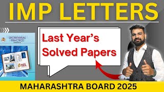 SP  Most Important Letters Letters  Class 12th  HSC Board 2025  Format  Sample  Hiren Sir [upl. by Akilaz104]