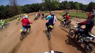 Battle Creek MX Vet Sport Moto 1 Crash [upl. by Ecissej555]