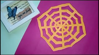 How to make 🕸️🕷️ spider web  paper spider web craft  How to make Halloween 🎃 decorations [upl. by Htes979]