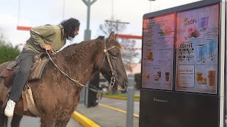 Riding A Horse Through A Drive Thru [upl. by Irrak]