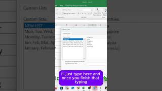 Custom Lists in Excel [upl. by Yderf]