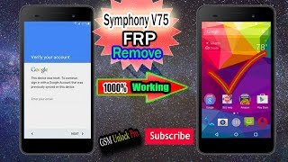 How to Symphony V75 Frp Remove Or  Google account baypass Just 2 Apk 100000 Working [upl. by Cuthburt890]