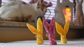 14 DIY Wielkanocne Origami  Jak zrobić Zajączka z Serwetki [upl. by Ailongam994]