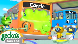 Gecko Paints the Bus  Geckos Garage  Trucks For Children  Cartoons For Kids [upl. by Marji]