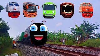 Mari Bermain Tebak Gambar Kereta Api Lucu CC203 Bus Pariwisata Rogi Train Eater CC201 Red n Blue [upl. by Nyrroc738]