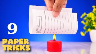 9 Amazing Paper Tricks  Science Experiments With Paper [upl. by Greenberg]