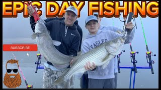 SPECTACULAR day FISHING on Chattahoochee River West Point Lake flathead striper blue catfish amp bass [upl. by Akimal]