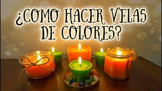 COMO HACER VELAS DE COLORES CON ACEITE USADO  DANDO UN BUEN USO AL ACEITE RECICLADO METODO FACIL [upl. by Bahner]