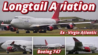 LONGTAIL AVIATION  JetOneX ExVirgin Atlantic Boeing 747400 Arrival  Bournemouth Airport 4K [upl. by Nrobyalc]