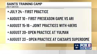 Saints’ training camp schedule includes August open practices at Yulman Stadium Caesars Superdom [upl. by Analart]