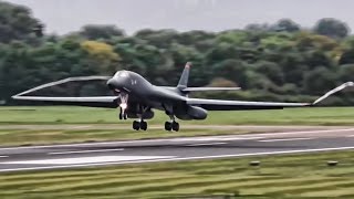 B1B Bombers Takeoff amp Land In England [upl. by Asilej]