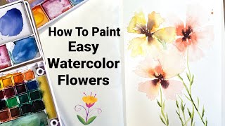 Surprising Easy Watercolor Flower Techniques tutorial with Autumn colors [upl. by Arot]