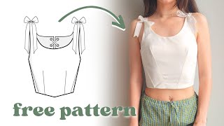 DIY corset top tutorial with free sewing pattern by mood [upl. by Einnal]