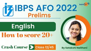 IBPS AFO 202223 l How to score 20 in English section  By Satakshi Naithani [upl. by Nollaf]