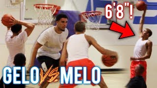 LAMELO BALL 6’7” NOW LiAngelo Ball VS MELO CRAZY BOUNCE BOTH NBA READY JBA CHAMPS [upl. by Rizzi]