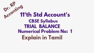 Trial Balance 11th CBSE Accounts Explanation [upl. by Gnuhn]