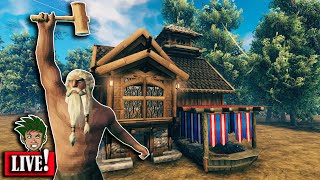 300 wood Valheim building challenge  Starter house [upl. by Yeldud]