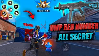 NEW  UMP  RED NUMBER TRICK AND SETTINGS  FREE FIRE SMG HEADSHOT TRICK [upl. by Palmer]