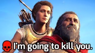 TearyEyed Kassandra Kills Leonidas Her Grandfather All Choices AC Odyssey Fate of Atlantis DLC [upl. by Yekim]