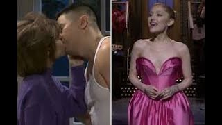 Ariana Grande kisses SNL costar as she makes shock prediction about US election [upl. by Dorfman]