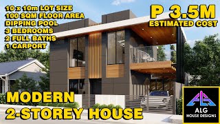 3BEDROOM HOUSE WITH MINIPOOL 100 SQM LOT 2024  ALG DESIGNS 14 [upl. by Bagley45]