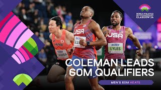 Coleman leads 60m qualifiers in 649  World Indoor Championships Glasgow 24 [upl. by Kelsey877]