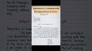 resignation letterresignation letter for companyletter shorts [upl. by Sandell]